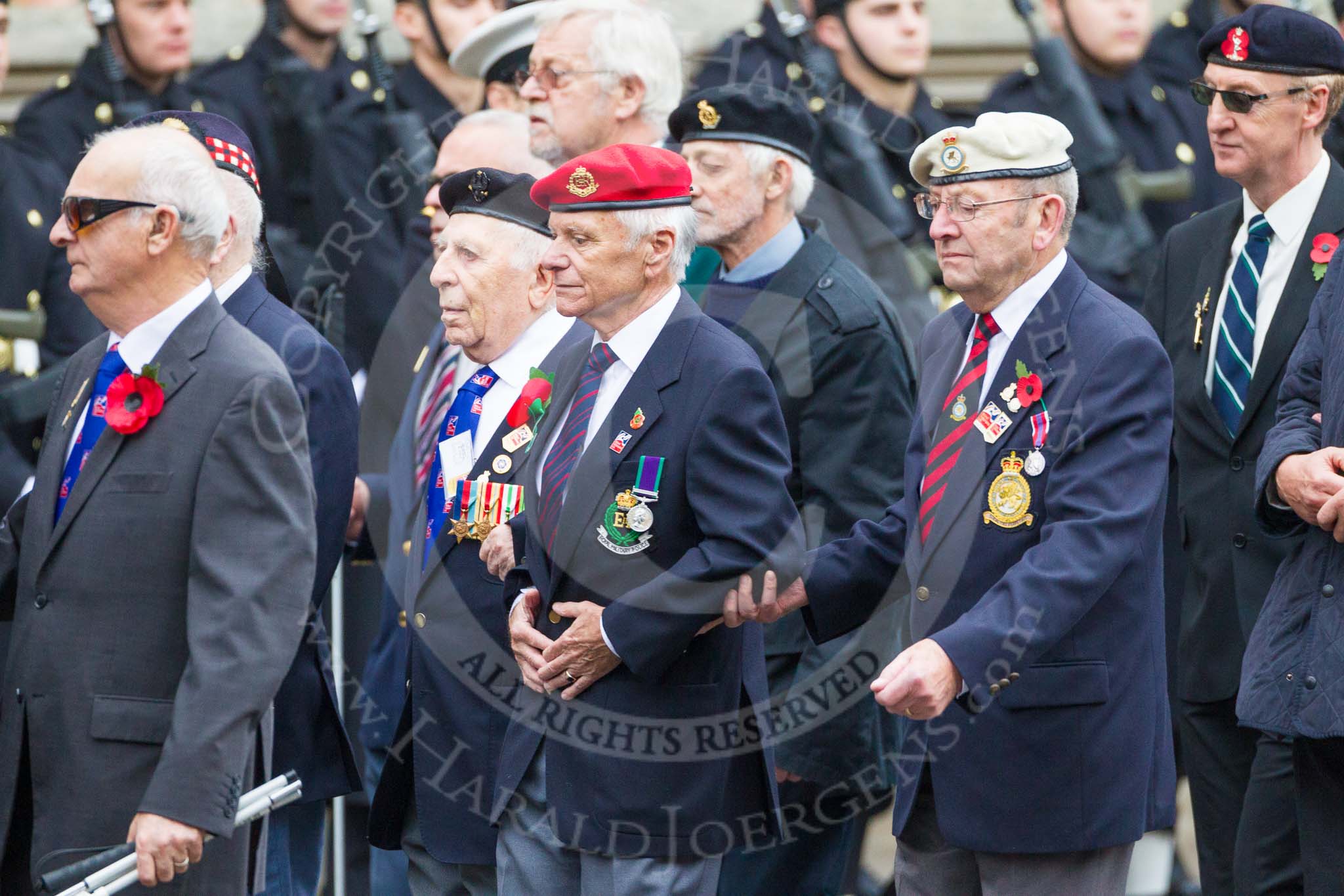 Remembrance Sunday at the Cenotaph 2015: Group F1, Blind Veterans UK.
Cenotaph, Whitehall, London SW1,
London,
Greater London,
United Kingdom,
on 08 November 2015 at 11:57, image #773
