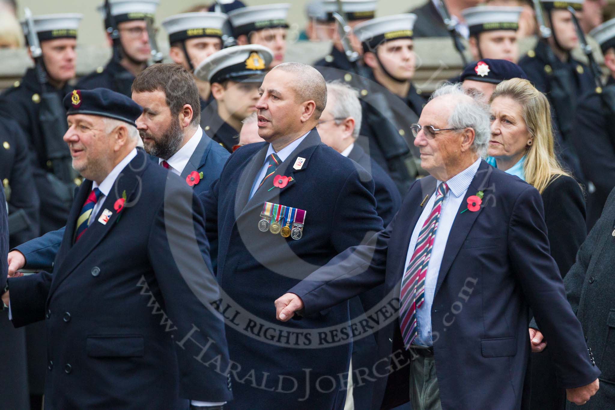Remembrance Sunday at the Cenotaph 2015: Group F1, Blind Veterans UK.
Cenotaph, Whitehall, London SW1,
London,
Greater London,
United Kingdom,
on 08 November 2015 at 11:57, image #775