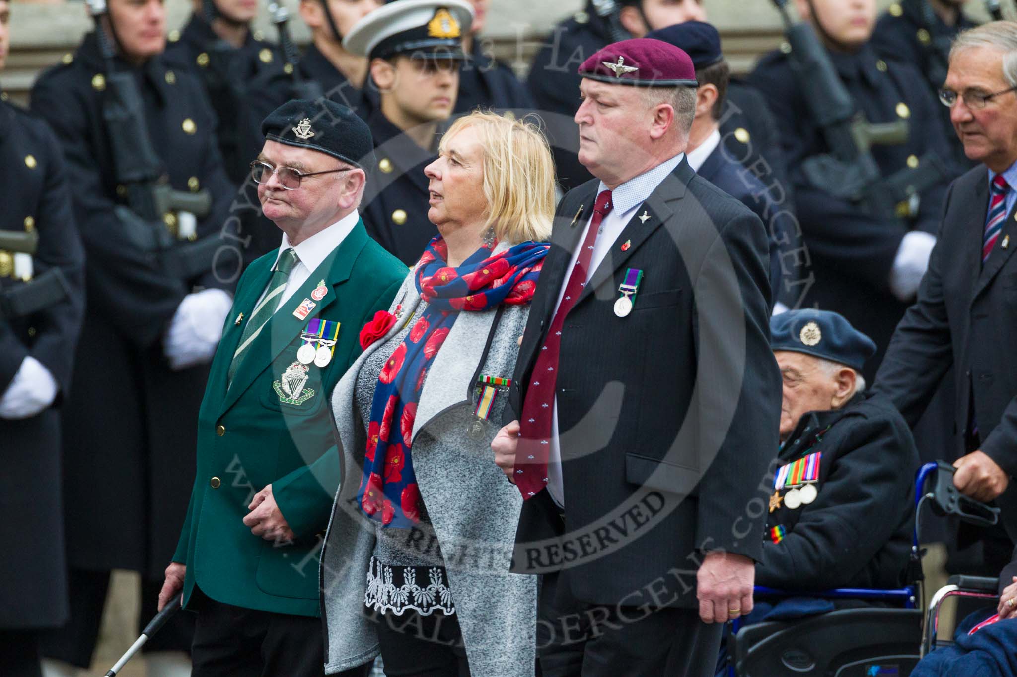 Remembrance Sunday at the Cenotaph 2015: Group F1, Blind Veterans UK.
Cenotaph, Whitehall, London SW1,
London,
Greater London,
United Kingdom,
on 08 November 2015 at 11:57, image #779