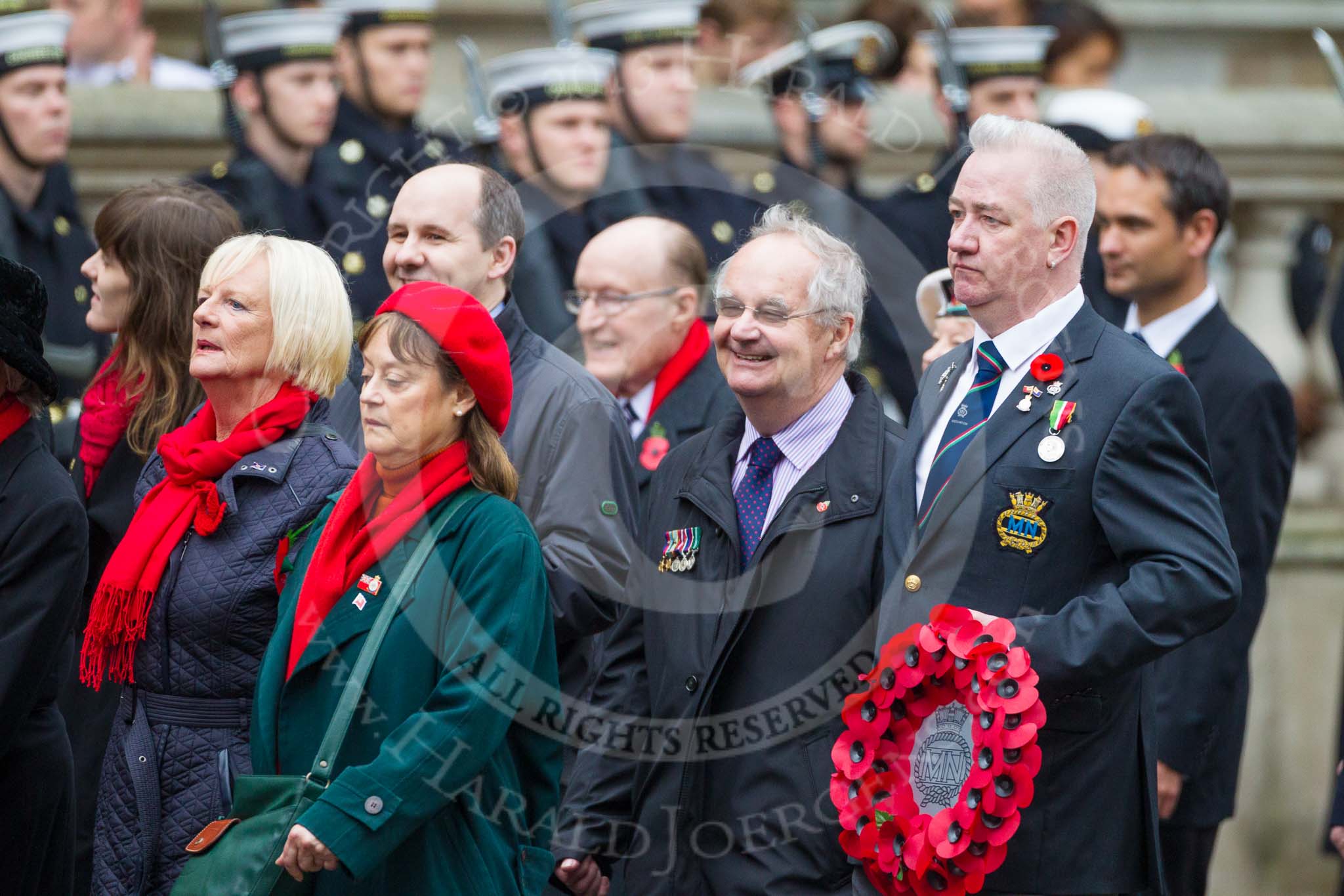Remembrance Sunday at the Cenotaph 2015: Group E3, Merchant Navy Association.
Cenotaph, Whitehall, London SW1,
London,
Greater London,
United Kingdom,
on 08 November 2015 at 11:59, image #828