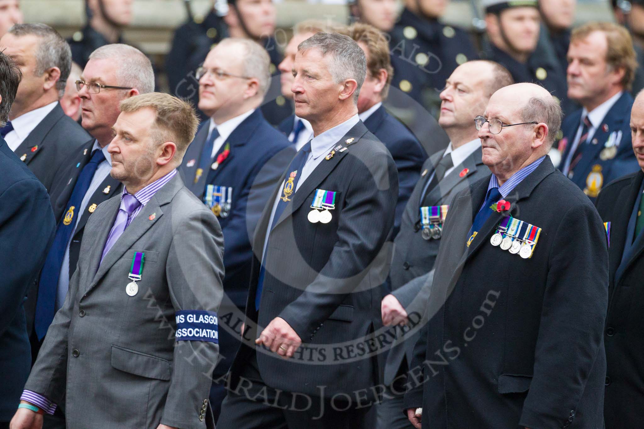 Remembrance Sunday at the Cenotaph 2015: Group E11, HMS Glasgow Association.
Cenotaph, Whitehall, London SW1,
London,
Greater London,
United Kingdom,
on 08 November 2015 at 12:00, image #860
