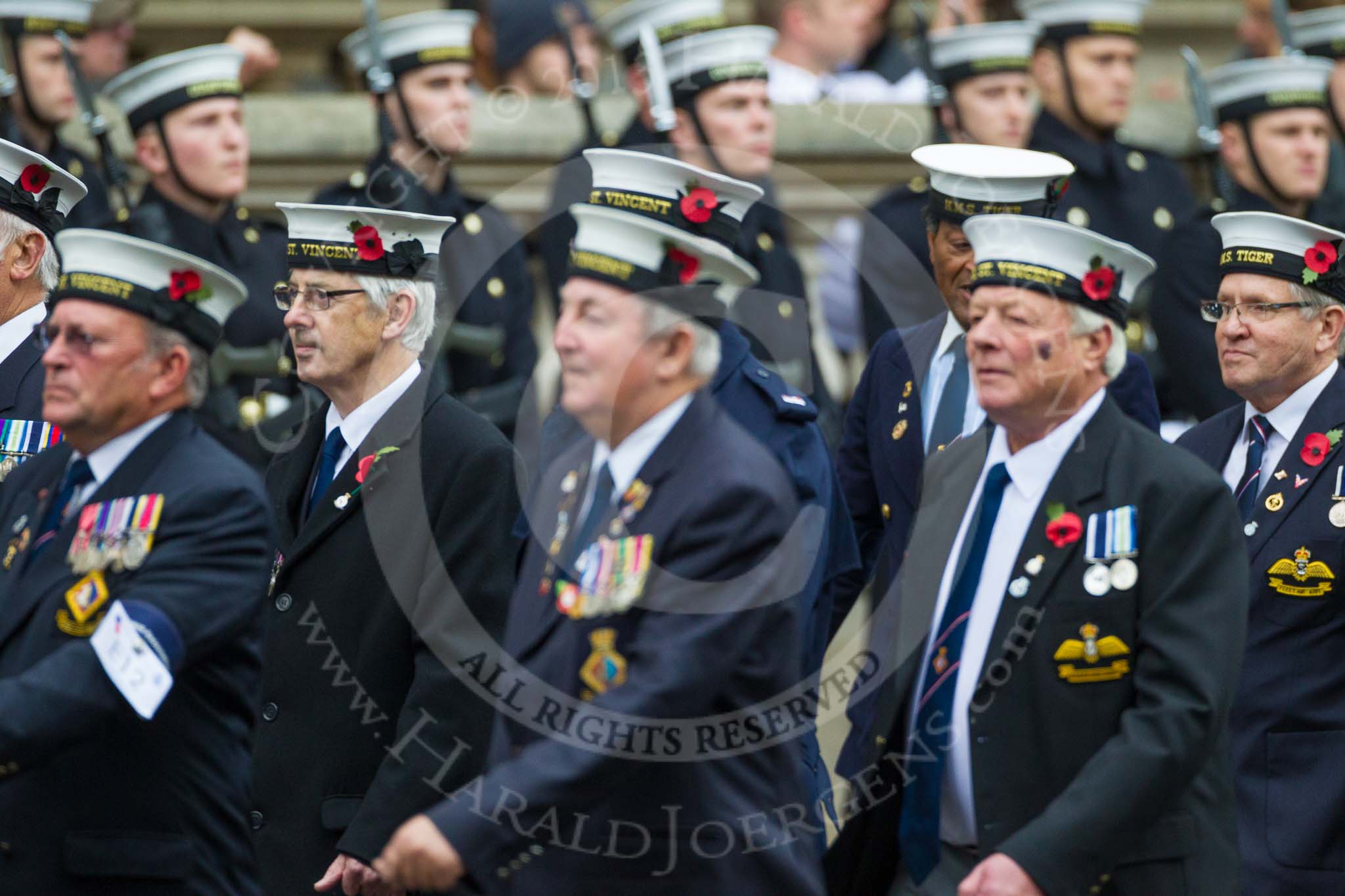 Remembrance Sunday at the Cenotaph 2015: Group E12, HMS St Vincent Association.
Cenotaph, Whitehall, London SW1,
London,
Greater London,
United Kingdom,
on 08 November 2015 at 12:00, image #869