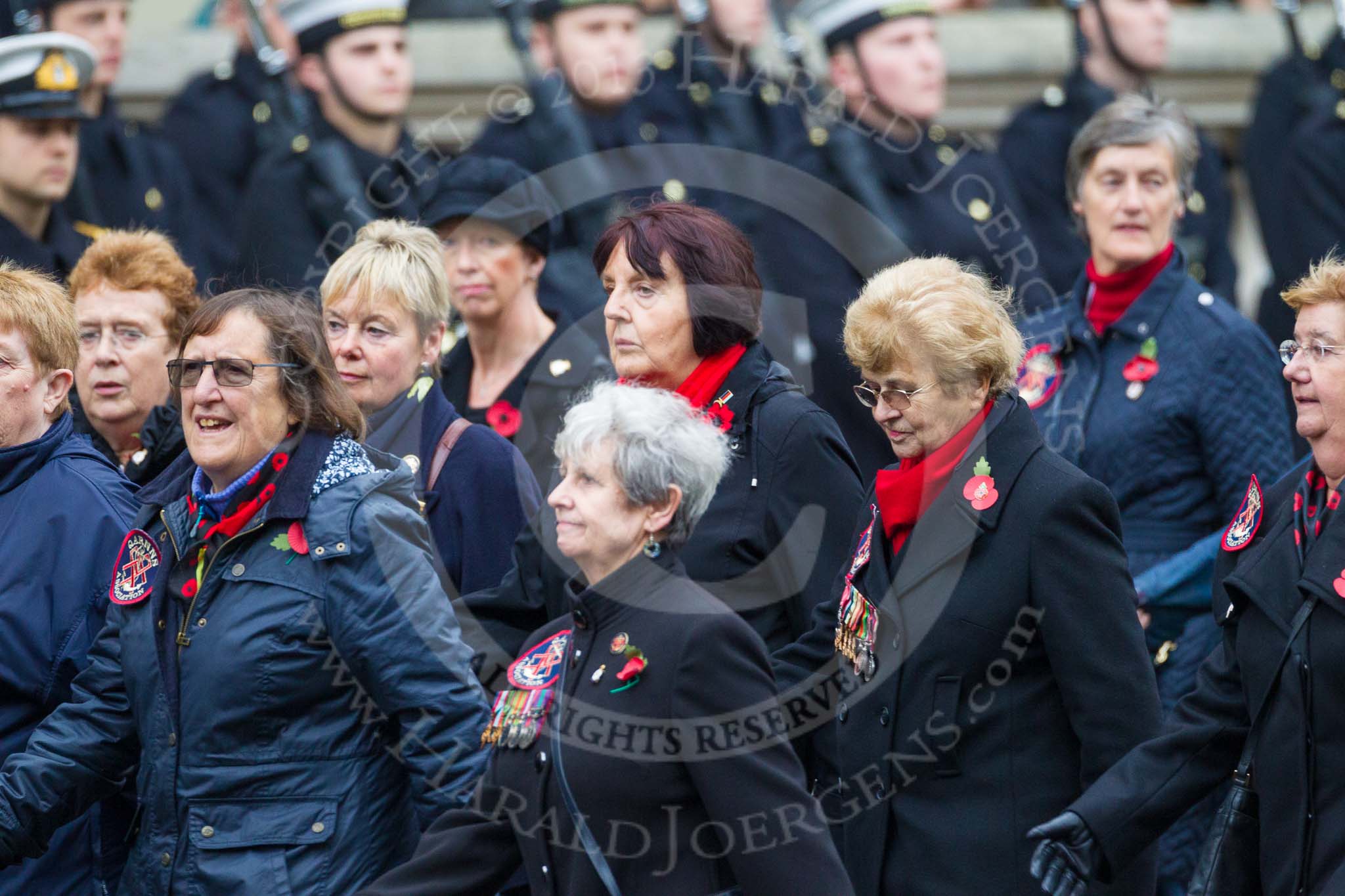 Remembrance Sunday at the Cenotaph 2015: Group E17, Queen Alexandra's Royal Naval Nursing Service.
Cenotaph, Whitehall, London SW1,
London,
Greater London,
United Kingdom,
on 08 November 2015 at 12:00, image #894