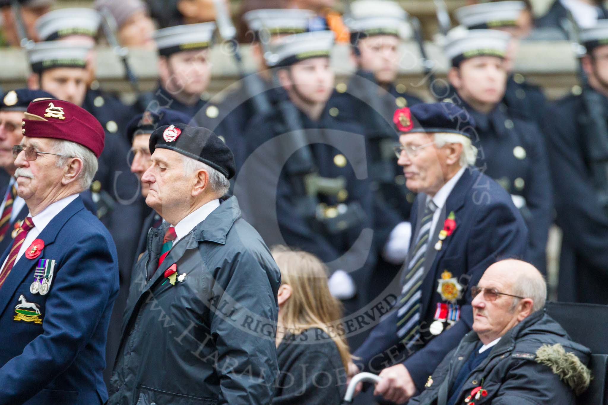 Remembrance Sunday at the Cenotaph 2015: Group F13, National Service Veterans Alliance.
Cenotaph, Whitehall, London SW1,
London,
Greater London,
United Kingdom,
on 08 November 2015 at 12:05, image #1062