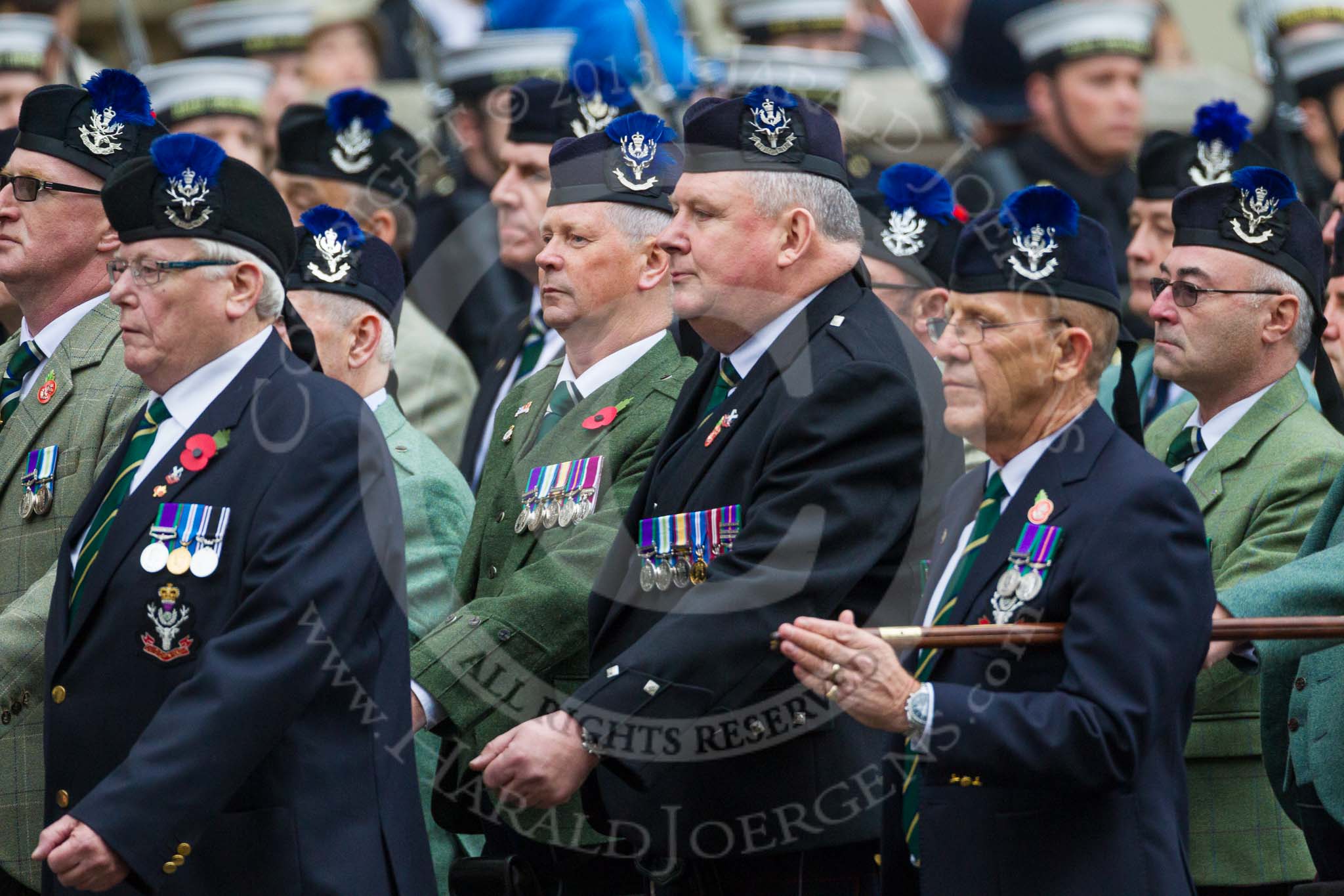 Remembrance Sunday at the Cenotaph 2015: Group A8, Queen's Own Highlanders Regimental Association.
Cenotaph, Whitehall, London SW1,
London,
Greater London,
United Kingdom,
on 08 November 2015 at 12:10, image #1235