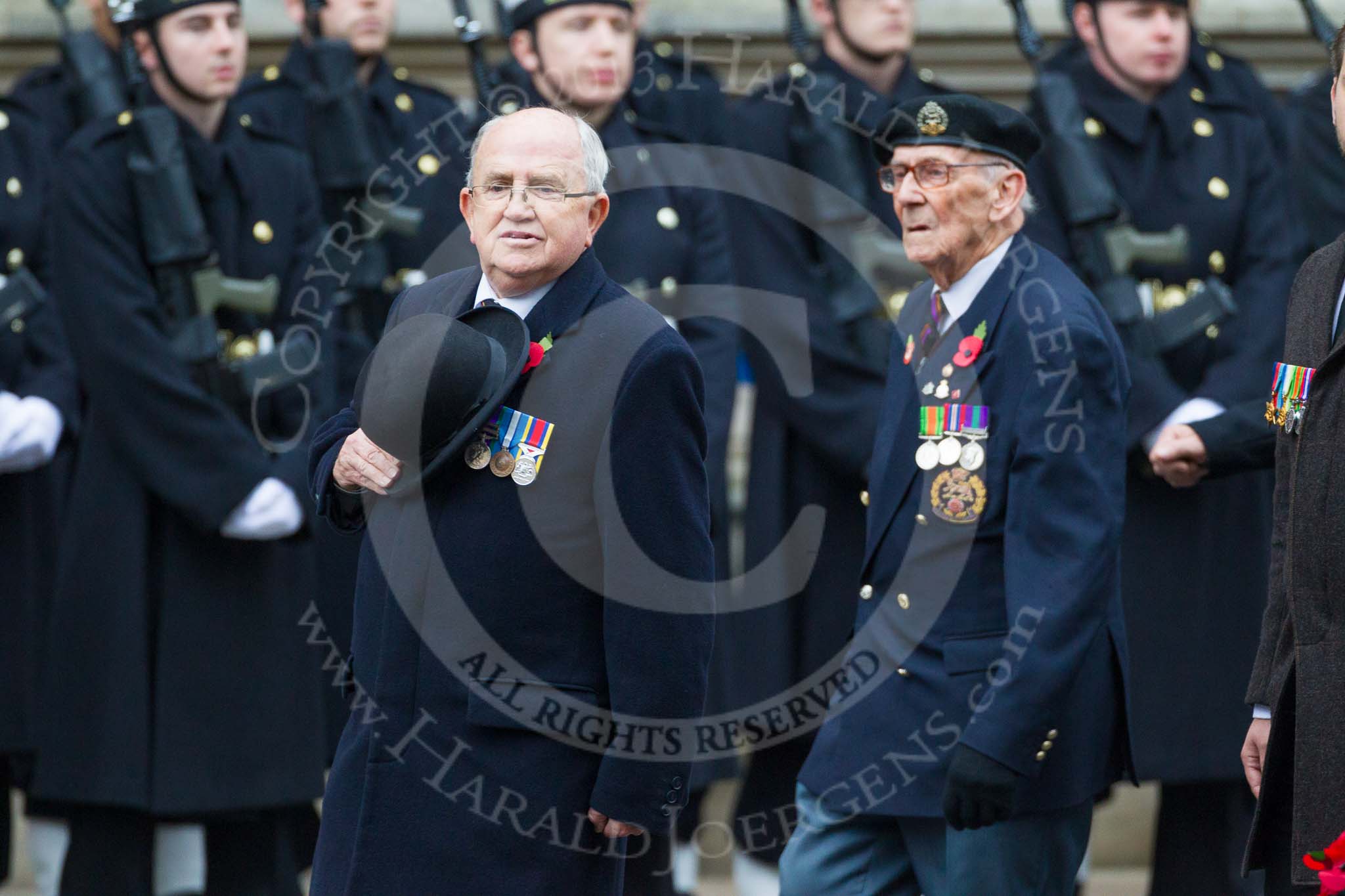 Remembrance Sunday at the Cenotaph 2015: Group A18, Royal Hampshire Regiment Comrades Association.
Cenotaph, Whitehall, London SW1,
London,
Greater London,
United Kingdom,
on 08 November 2015 at 12:12, image #1311