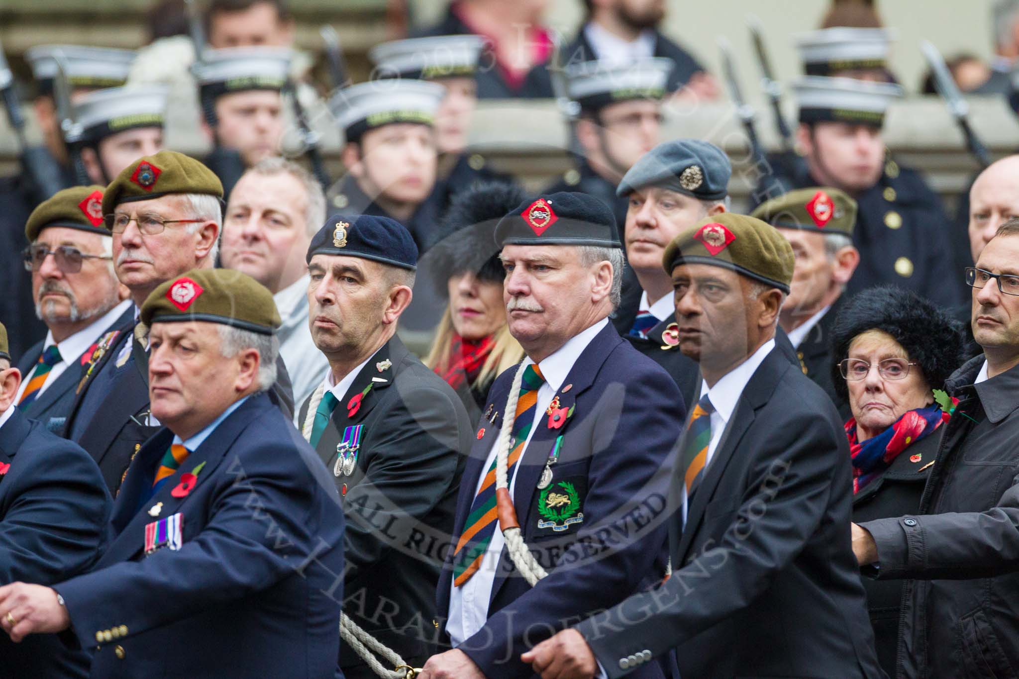Remembrance Sunday at the Cenotaph 2015: Group A27, The King's Own Royal Border Regiment.
Cenotaph, Whitehall, London SW1,
London,
Greater London,
United Kingdom,
on 08 November 2015 at 12:13, image #1368