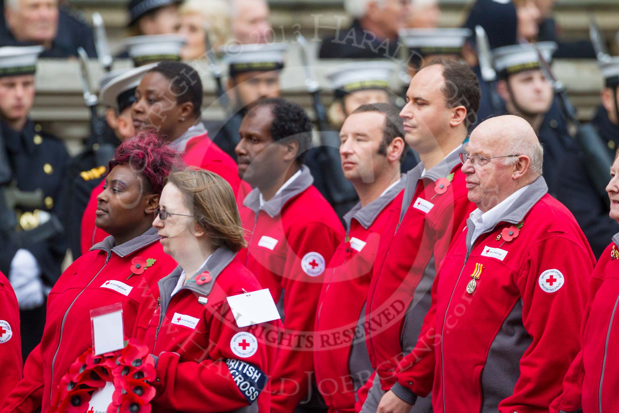 Remembrance Sunday at the Cenotaph 2015: Group M16, British Red Cross.
Cenotaph, Whitehall, London SW1,
London,
Greater London,
United Kingdom,
on 08 November 2015 at 12:16, image #1514