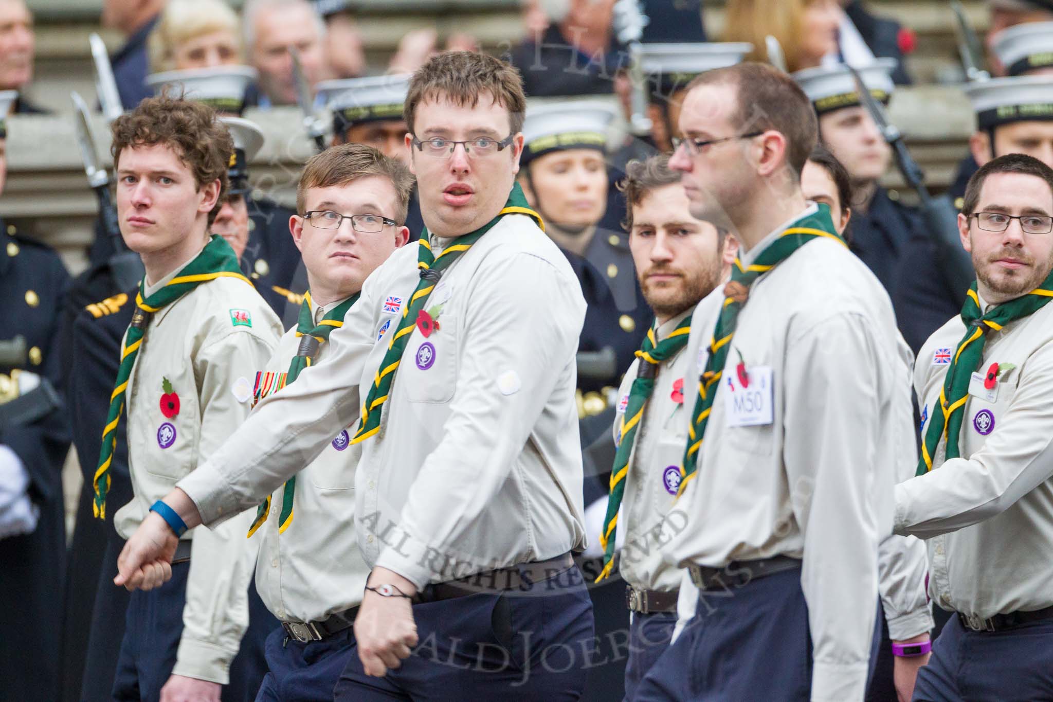 Remembrance Sunday at the Cenotaph 2015: Group M50, Scout Association.
Cenotaph, Whitehall, London SW1,
London,
Greater London,
United Kingdom,
on 08 November 2015 at 12:20, image #1721