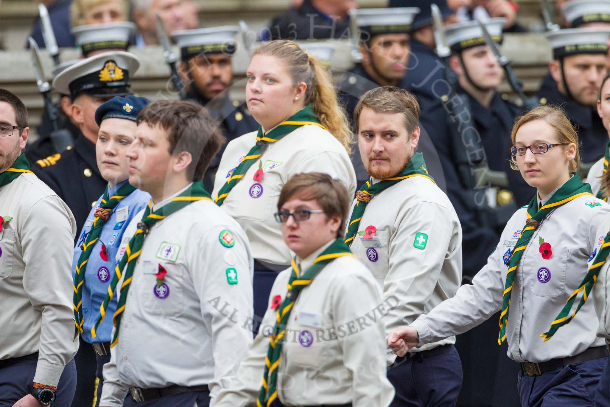 Remembrance Sunday at the Cenotaph 2015: Group M50, Scout Association.
Cenotaph, Whitehall, London SW1,
London,
Greater London,
United Kingdom,
on 08 November 2015 at 12:20, image #1724