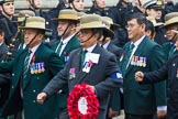 Remembrance Sunday at the Cenotaph 2015: Group D17, British Gurkha Welfare Society.
Cenotaph, Whitehall, London SW1,
London,
Greater London,
United Kingdom,
on 08 November 2015 at 11:54, image #695