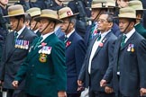 Remembrance Sunday at the Cenotaph 2015: Group D17, British Gurkha Welfare Society.
Cenotaph, Whitehall, London SW1,
London,
Greater London,
United Kingdom,
on 08 November 2015 at 11:54, image #697