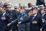 Remembrance Sunday at the Cenotaph 2015: Group A4, King's Own Scottish Borderers.
Cenotaph, Whitehall, London SW1,
London,
Greater London,
United Kingdom,
on 08 November 2015 at 12:09, image #1203