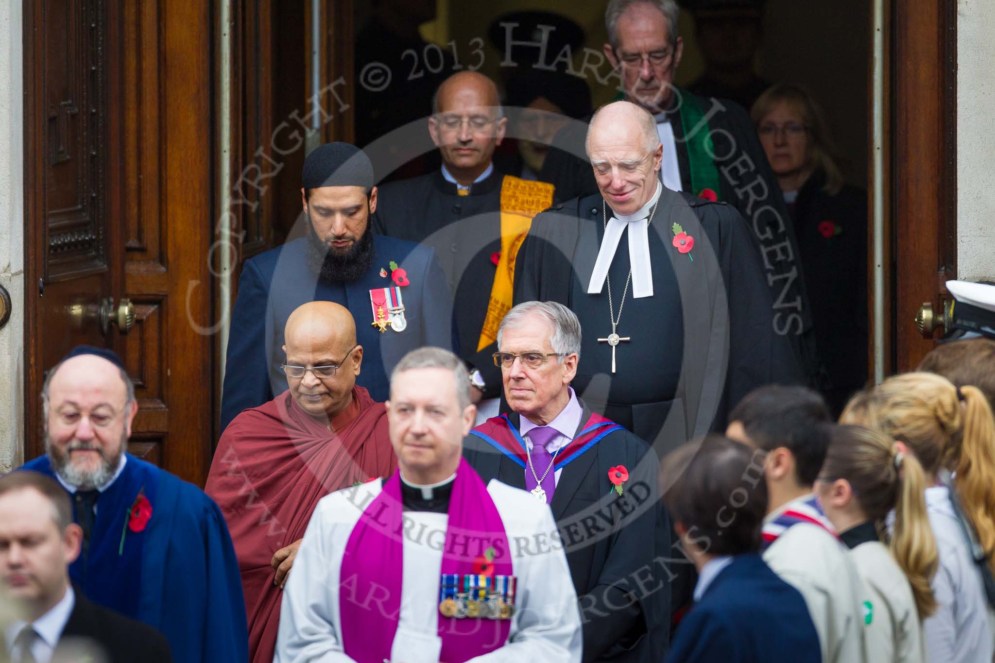 Remembrance Sunday at the Cenotaph 2015: The members of the faith communities leaving the Foreign- and Commonwealth Office. Image #106, 08 November 2015 10:56 Whitehall, London, UK
