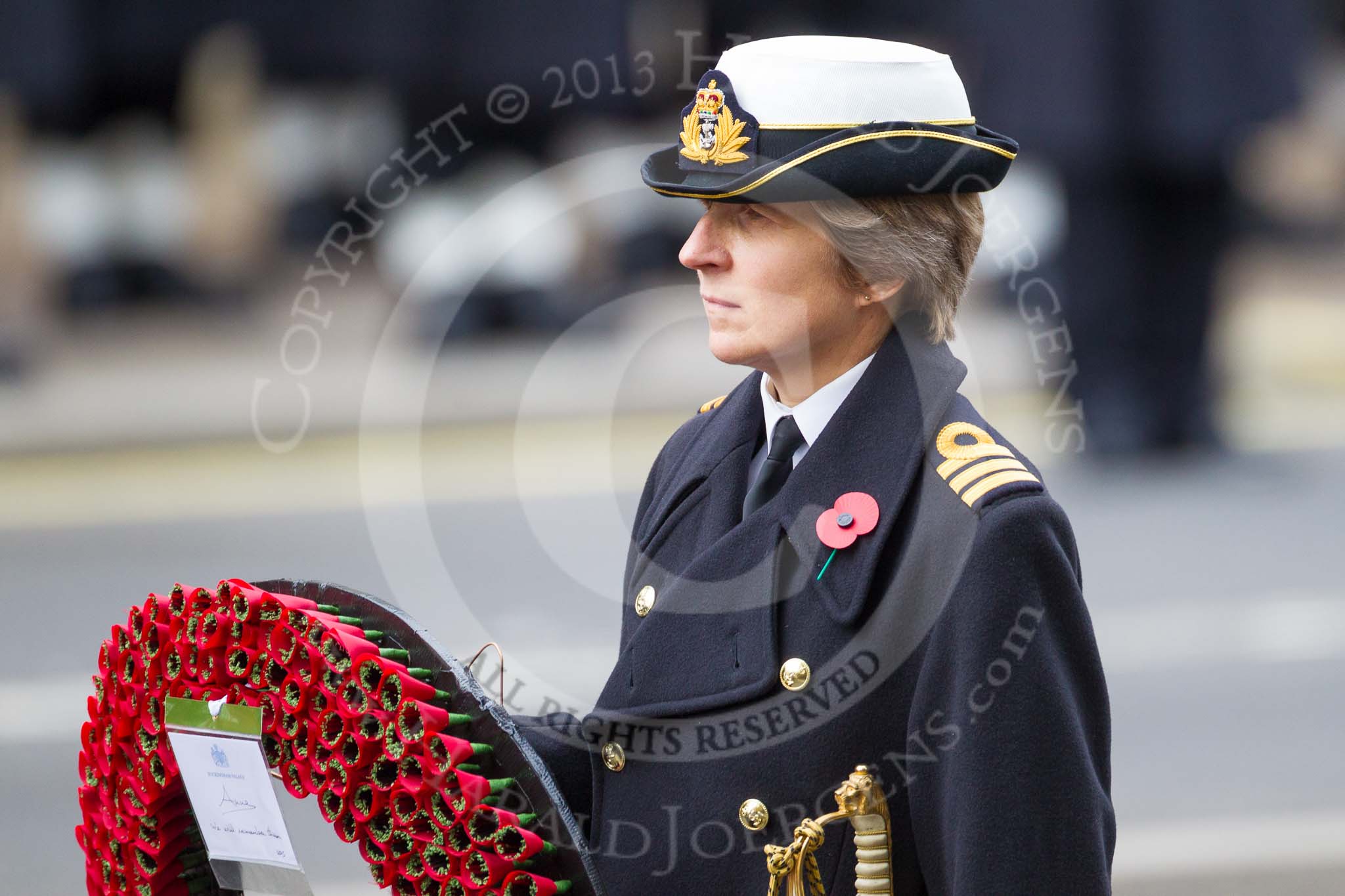 Remembrance Sunday at the Cenotaph 2015: Commander  Anne  Sullivan,  Royal Navy, Equerry to the Princess Royal. Image #169, 08 November 2015 11:03 Whitehall, London, UK