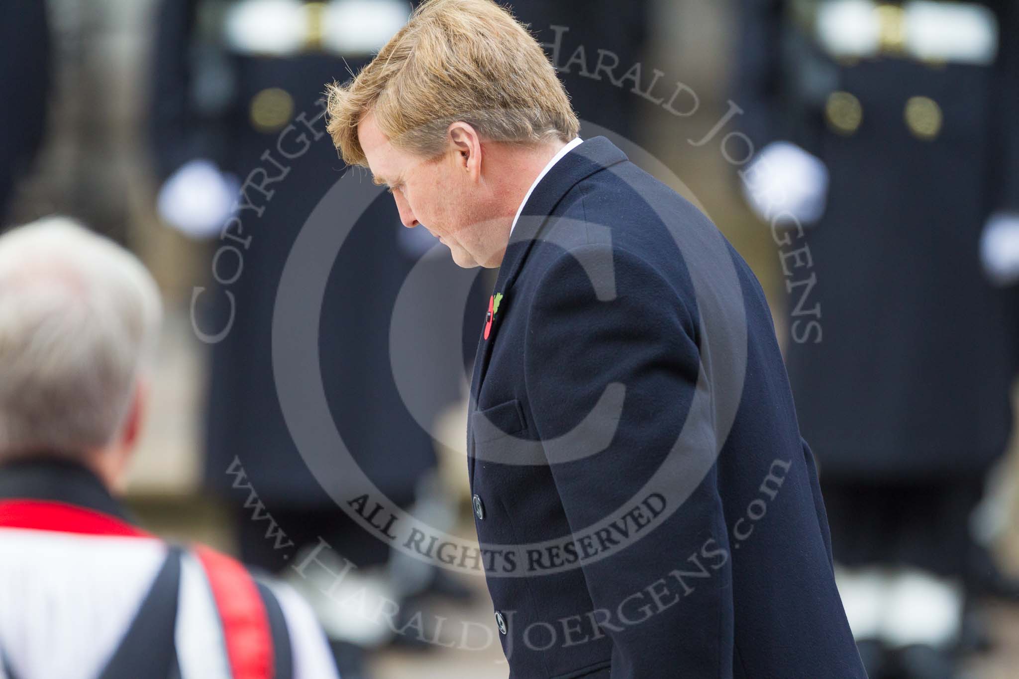 Remembrance Sunday at the Cenotaph 2015: HM The King of the Netherlands at the Cenotaph after laying his wreath. Image #182, 08 November 2015 11:04 Whitehall, London, UK