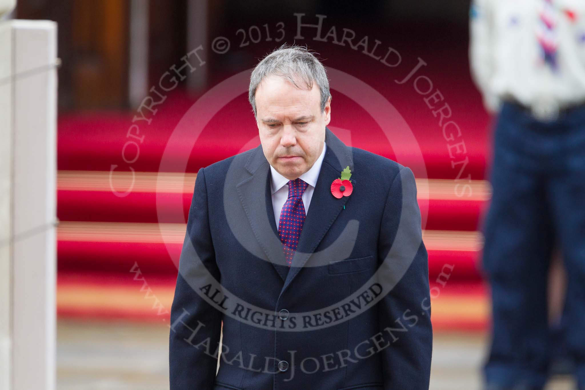 Remembrance Sunday at the Cenotaph 2015: The Westminster Democratic Unionist Party Leader, Nigel Dodds, after laying his wreath at the Cenotaph. Image #221, 08 November 2015 11:08 Whitehall, London, UK