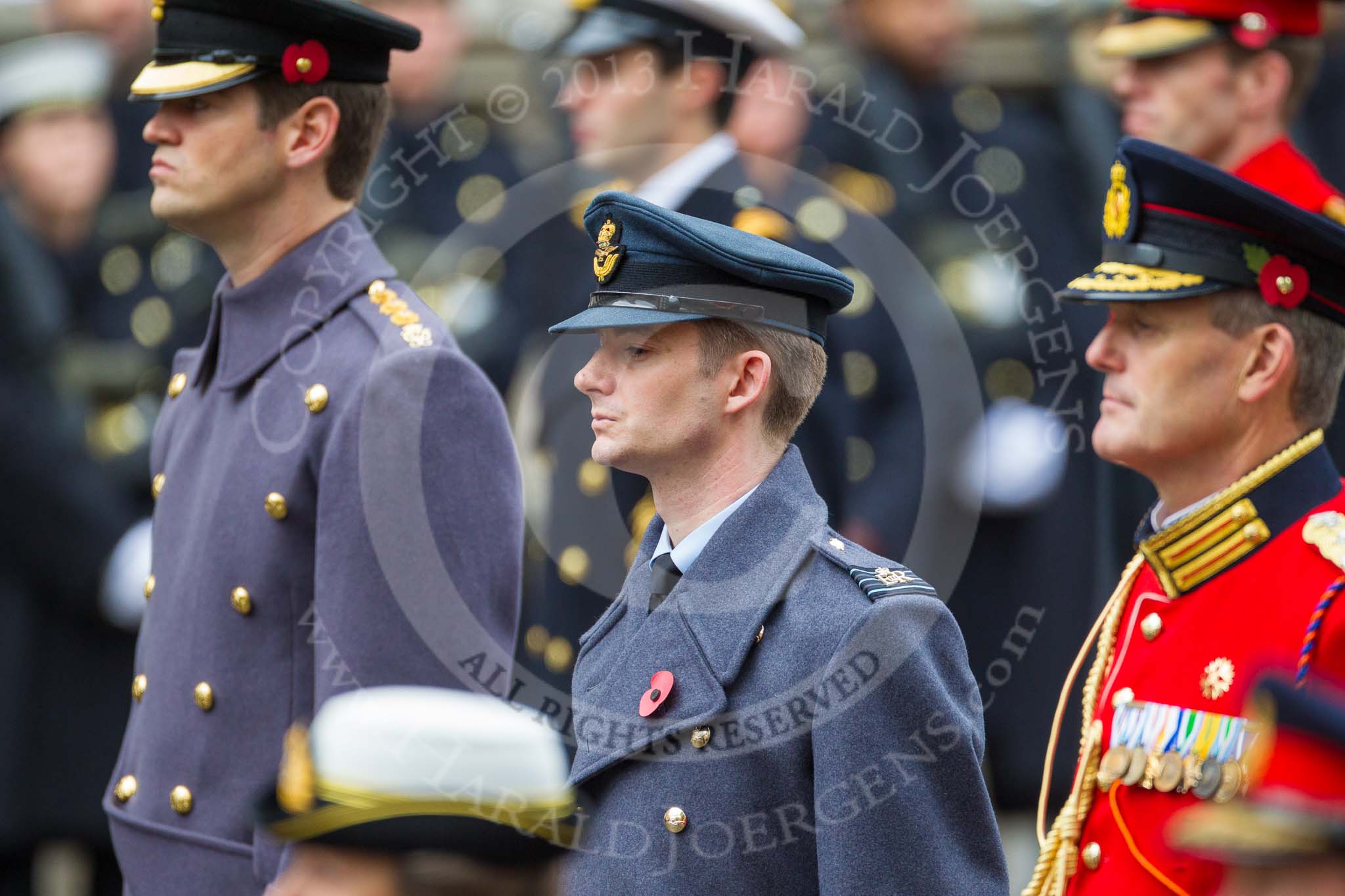 Remembrance Sunday at the Cenotaph 2015: Wing Commander Sam Fletcher, RAF, Equerry to The Queen. Image #264, 08 November 2015 11:12 Whitehall, London, UK
