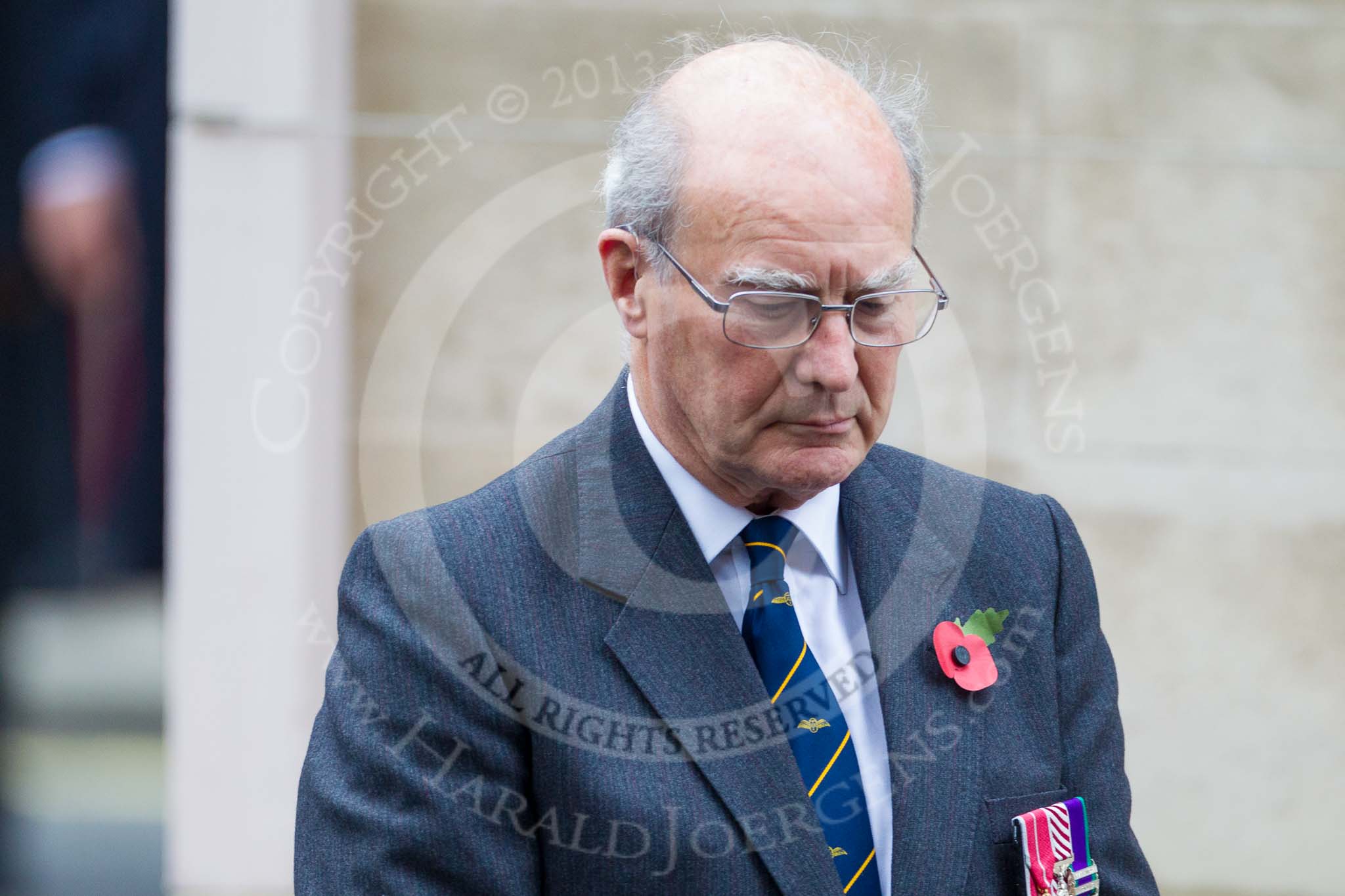 Remembrance Sunday at the Cenotaph 2015: Air Commodore John Lumsden (Air Transport Auxiliary Association) after laying the wreath at the Cenotaph. Image #274, 08 November 2015 11:13 Whitehall, London, UK