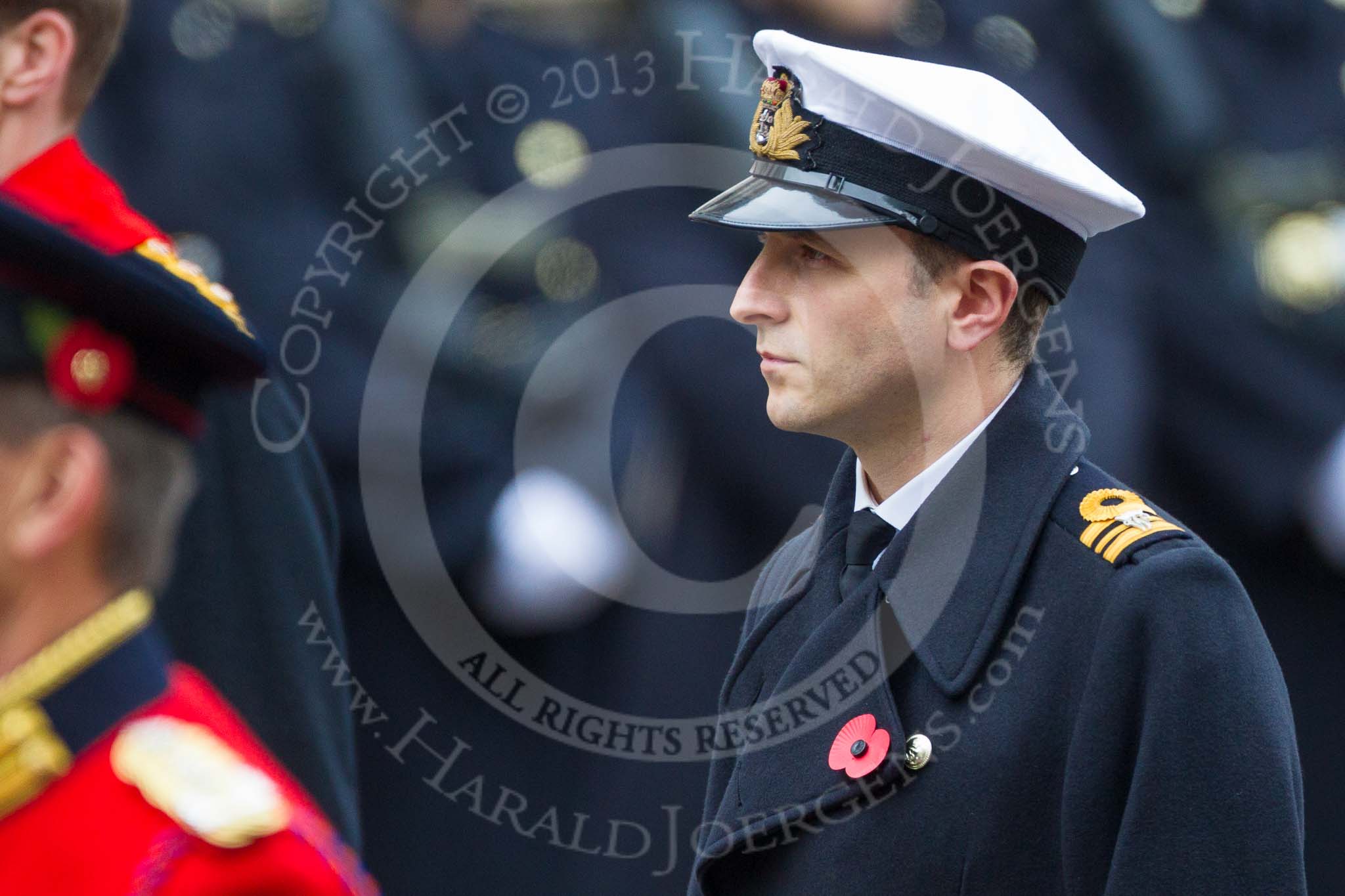 Remembrance Sunday at the Cenotaph 2015: Lieutenant Commander James Benbow, Royal Navy, equerry to Prince William. Image #281, 08 November 2015 11:14 Whitehall, London, UK