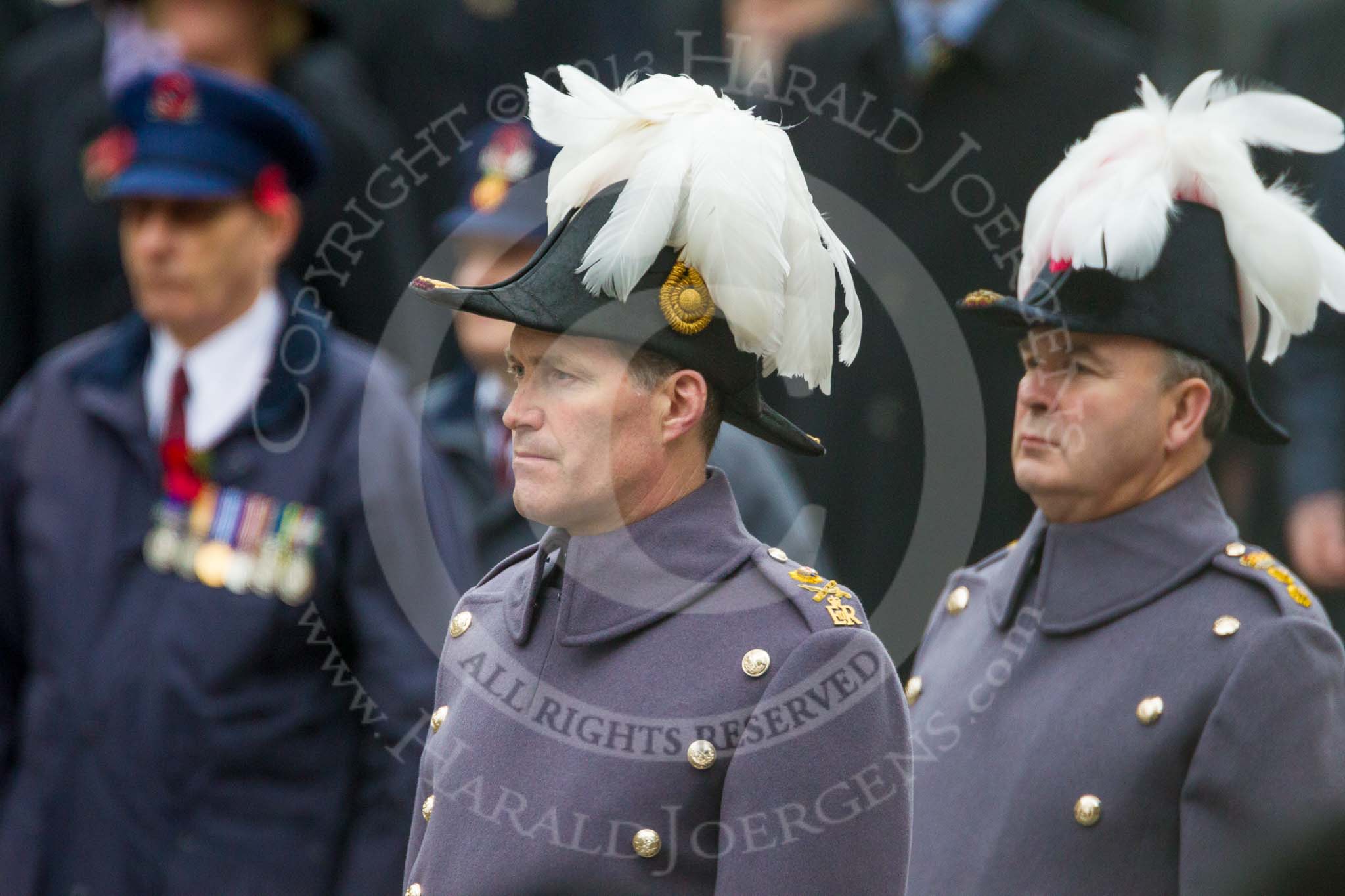 Remembrance Sunday at the Cenotaph 2015: Major-General Edward Alexander Smyth-Osbourne, General Officer Commanding the London District, and behind him Colonel Hugh Bodington, Chief of Staff at Headquarters London District & Headquarters Household Division. Image #327, 08 November 2015 11:23 Whitehall, London, UK