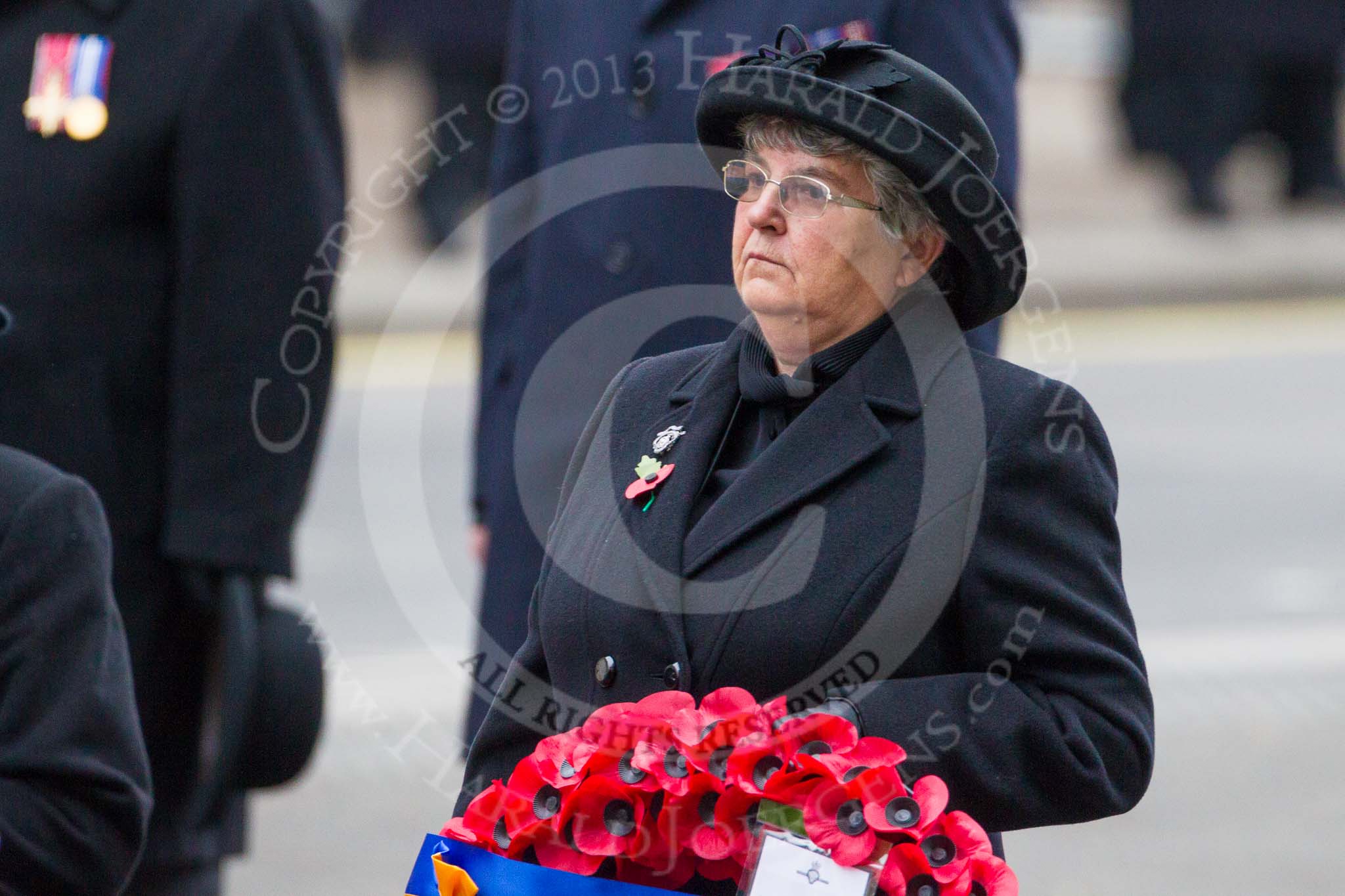 Remembrance Sunday at the Cenotaph 2015: The Royal British Legion Women’s Section National Chairman Mrs Marilyn Humphry. Image #342, 08 November 2015 11:25 Whitehall, London, UK