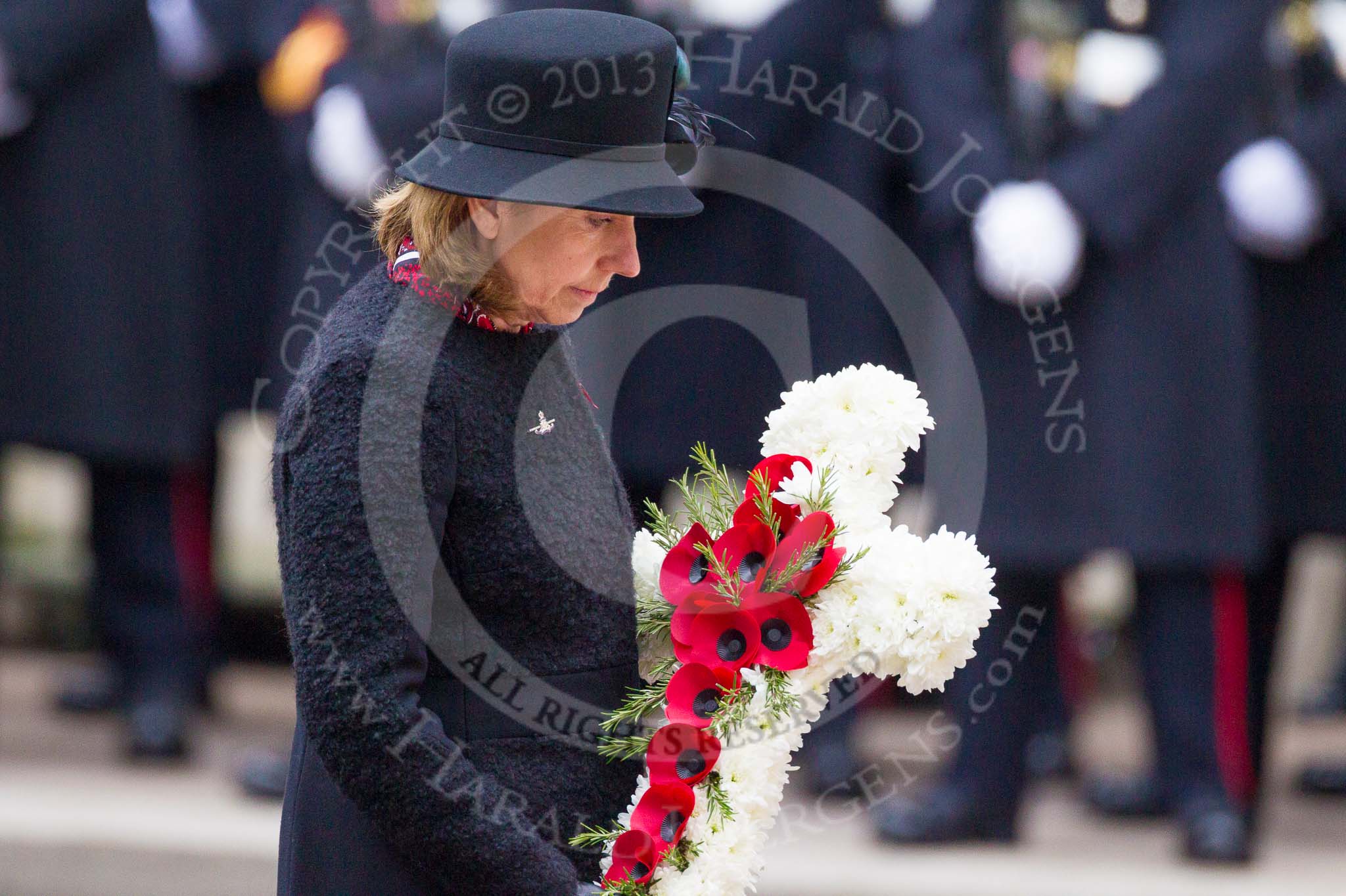 Remembrance Sunday at the Cenotaph 2015: A group I can't identify laying a wreath at the Cenotaph after the Ceremony and before the March Past. Image #354, 08 November 2015 11:30 Whitehall, London, UK