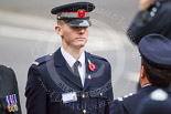 Remembrance Sunday at the Cenotaph 2015: A young City of London Police Community Support Officer, Robert Sweet, part of the Civilian Services Contingent, with his superiors. Image #3, 08 November 2015 08:50 Whitehall, London, UK