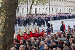 Remembrance Sunday at the Cenotaph 2015: The Household Cavalry detachment marching to their position on the southern side of Whitehall. Image #47, 08 November 2015 10:25 Whitehall, London, UK