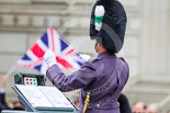 Remembrance Sunday at the Cenotaph 2015: The Senior Director of Music, Lieutenant
Colonel Kevin Roberts, conducting during the Cenotaph Ceremony 2015. Image #71, 08 November 2015 10:51 Whitehall, London, UK