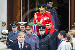 Remembrance Sunday at the Cenotaph 2015: Members of the Royal Family leaving the Foreign- and Commonwealth Office, followed by their equerries. Image #129, 08 November 2015 10:58 Whitehall, London, UK