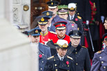 Remembrance Sunday at the Cenotaph 2015: Members of the Royal Family leaving the Foreign- and Commonwealth Office, followed by their equerries. Image #131, 08 November 2015 10:59 Whitehall, London, UK
