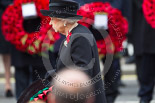 Remembrance Sunday at the Cenotaph 2015: HM The Queen walking toward the Cenotaph with her wreath. Image #173, 08 November 2015 11:03 Whitehall, London, UK