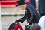 Remembrance Sunday at the Cenotaph 2015: HM The Queen at the Cenotaph, laying her wreath. Image #175, 08 November 2015 11:03 Whitehall, London, UK