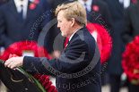 Remembrance Sunday at the Cenotaph 2015: HM The King of the Netherlands walking towards the Cenotaph with his wreath. Image #181, 08 November 2015 11:04 Whitehall, London, UK