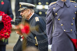 Remembrance Sunday at the Cenotaph 2015: HM The Duke of Edinburgh walking towards the Cenotaph with his wreath and passing The Queen. Image #185, 08 November 2015 11:04 Whitehall, London, UK