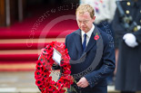 Remembrance Sunday at the Cenotaph 2015: The Leader of the Liberal Democrats, Tim Fallon, about to lay his wreath at the Cenotaph. Image #218, 08 November 2015 11:07 Whitehall, London, UK