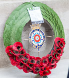 Remembrance Sunday at the Cenotaph 2015: The wreath laid by the Duke of York. 
"To remember all who have have made the ultimate sacrifice especially members of the Volunteer Reserve Forces and most recently Lance Corporal Michael Campbell". Image #377, 08 November 2015 12:42 Whitehall, London, UK