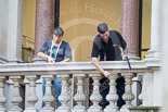 Remembrance Sunday at the Cenotaph 2015: After the event. The balconies of the Foreign- and Commonwealth Office Building are brought back to "working order". Image #382, 08 November 2015 12:58 Whitehall, London, UK