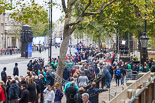 Remembrance Sunday at the Cenotaph 2015: Whitehall after the event. The barriers are still in place as there are other groups groups coming to lay their wreaths. Image #383, 08 November 2015 13:05 Whitehall, London, UK