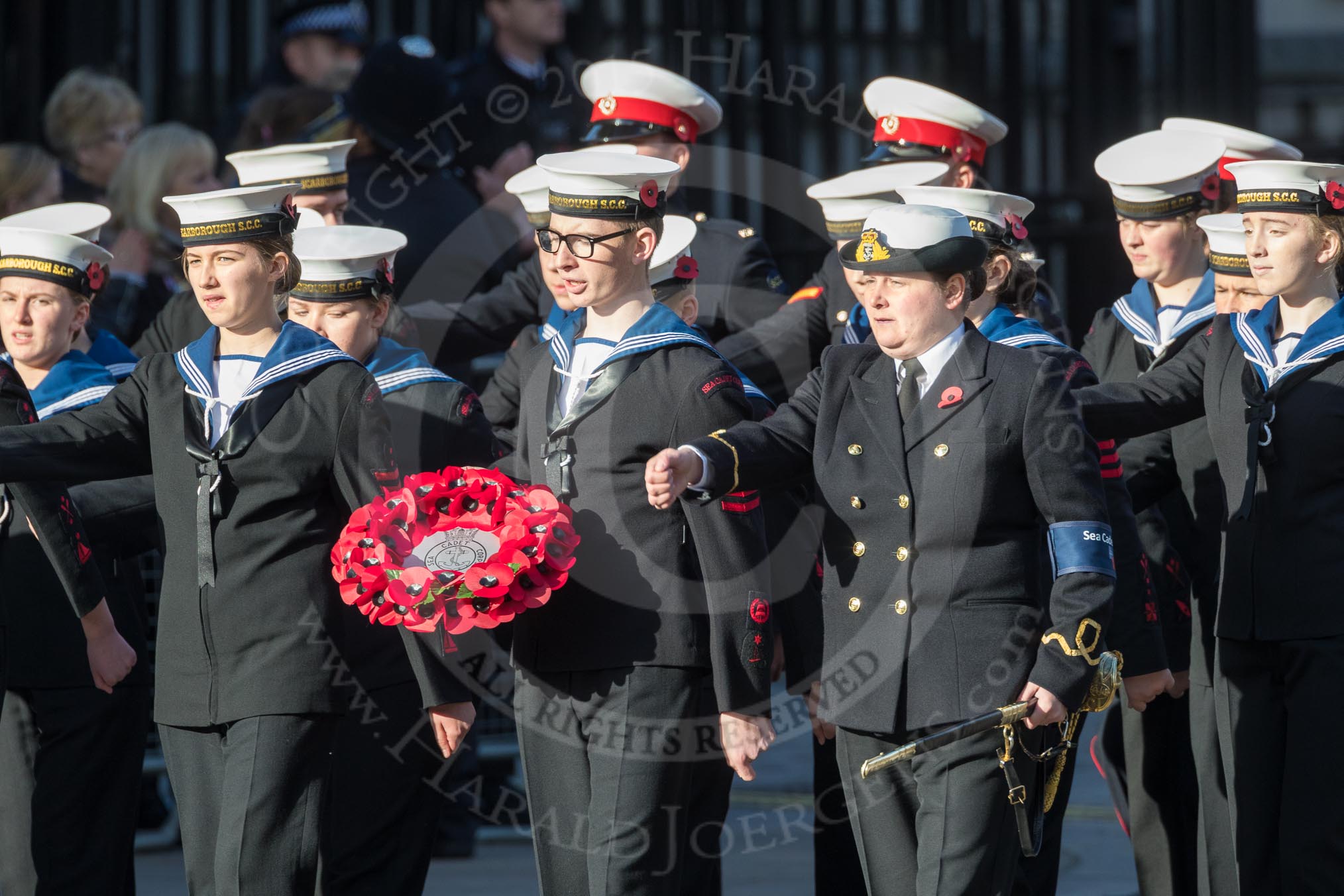 March Past, Remembrance Sunday at the Cenotaph 2016: M32 Army and combined Cadet Force.
Cenotaph, Whitehall, London SW1,
London,
Greater London,
United Kingdom,
on 13 November 2016 at 13:17, image #2790