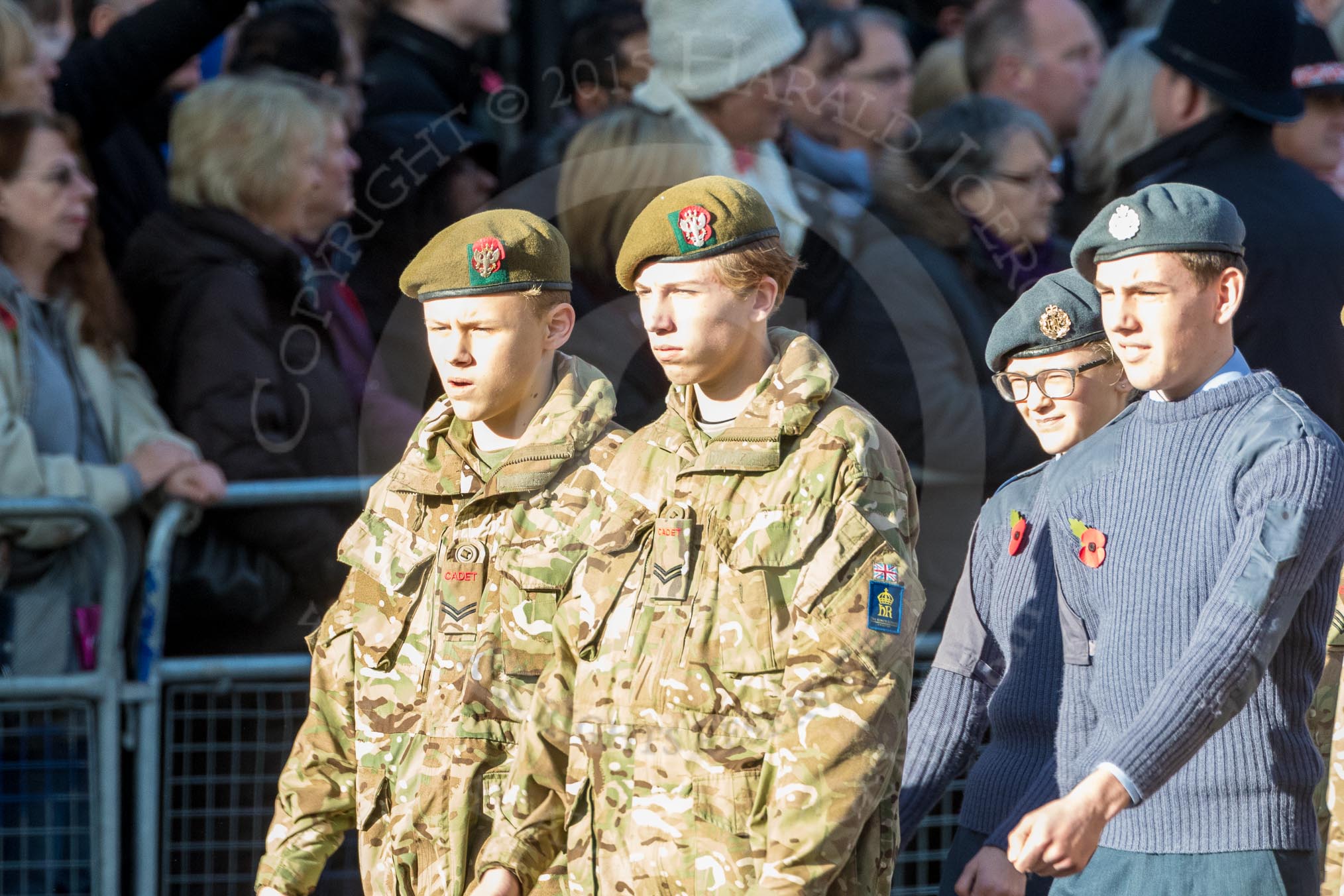 March Past, Remembrance Sunday at the Cenotaph 2016: M32 Army and combined Cadet Force.
Cenotaph, Whitehall, London SW1,
London,
Greater London,
United Kingdom,
on 13 November 2016 at 13:18, image #2799
