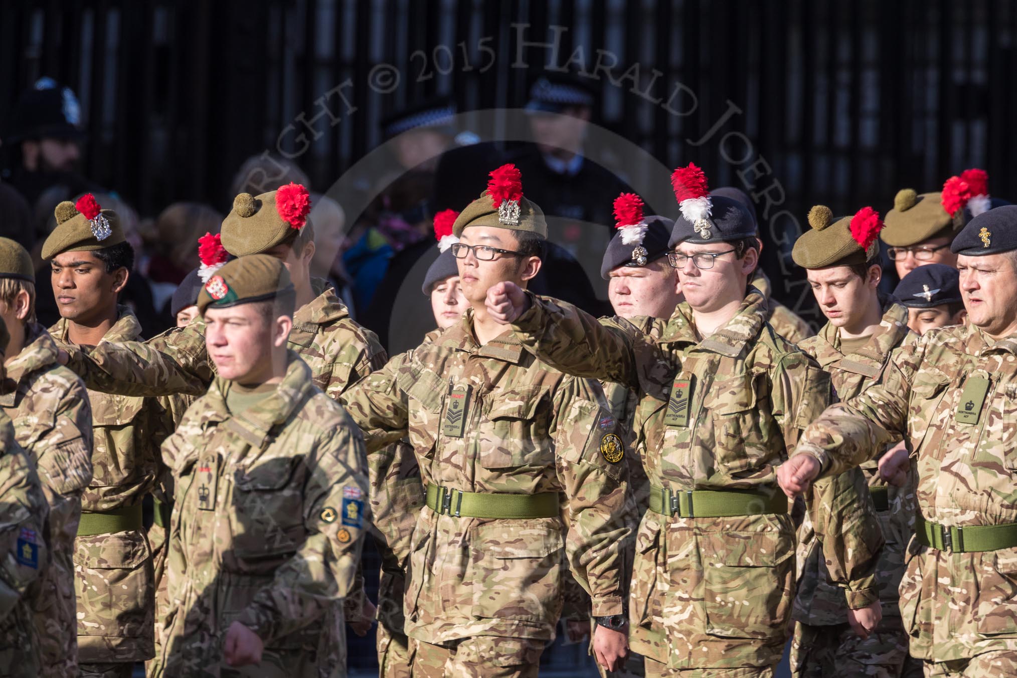 March Past, Remembrance Sunday at the Cenotaph 2016: M32 Army and combined Cadet Force.
Cenotaph, Whitehall, London SW1,
London,
Greater London,
United Kingdom,
on 13 November 2016 at 13:18, image #2807