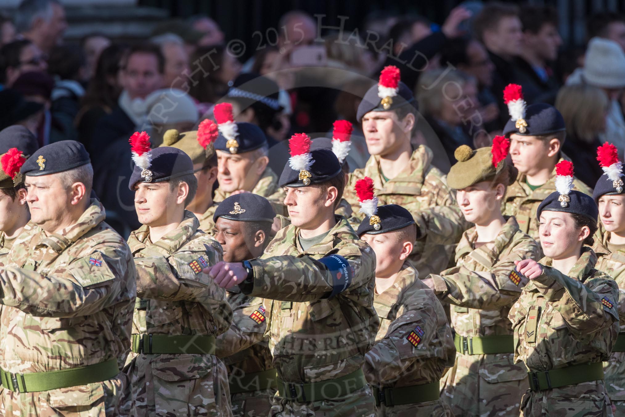 March Past, Remembrance Sunday at the Cenotaph 2016: M32 Army and combined Cadet Force.
Cenotaph, Whitehall, London SW1,
London,
Greater London,
United Kingdom,
on 13 November 2016 at 13:18, image #2823