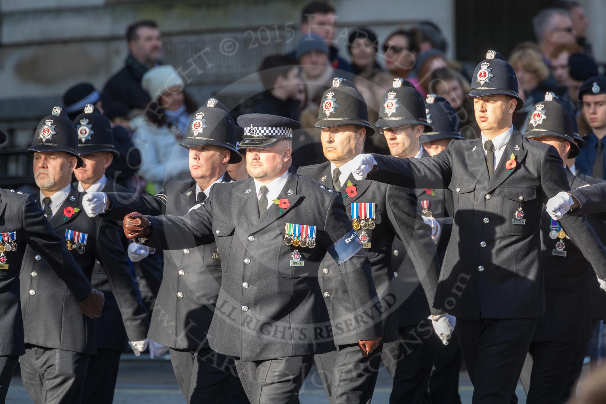 March Past, Remembrance Sunday at the Cenotaph 2016: M39 Kent Police.
Cenotaph, Whitehall, London SW1,
London,
Greater London,
United Kingdom,
on 13 November 2016 at 13:19, image #2929