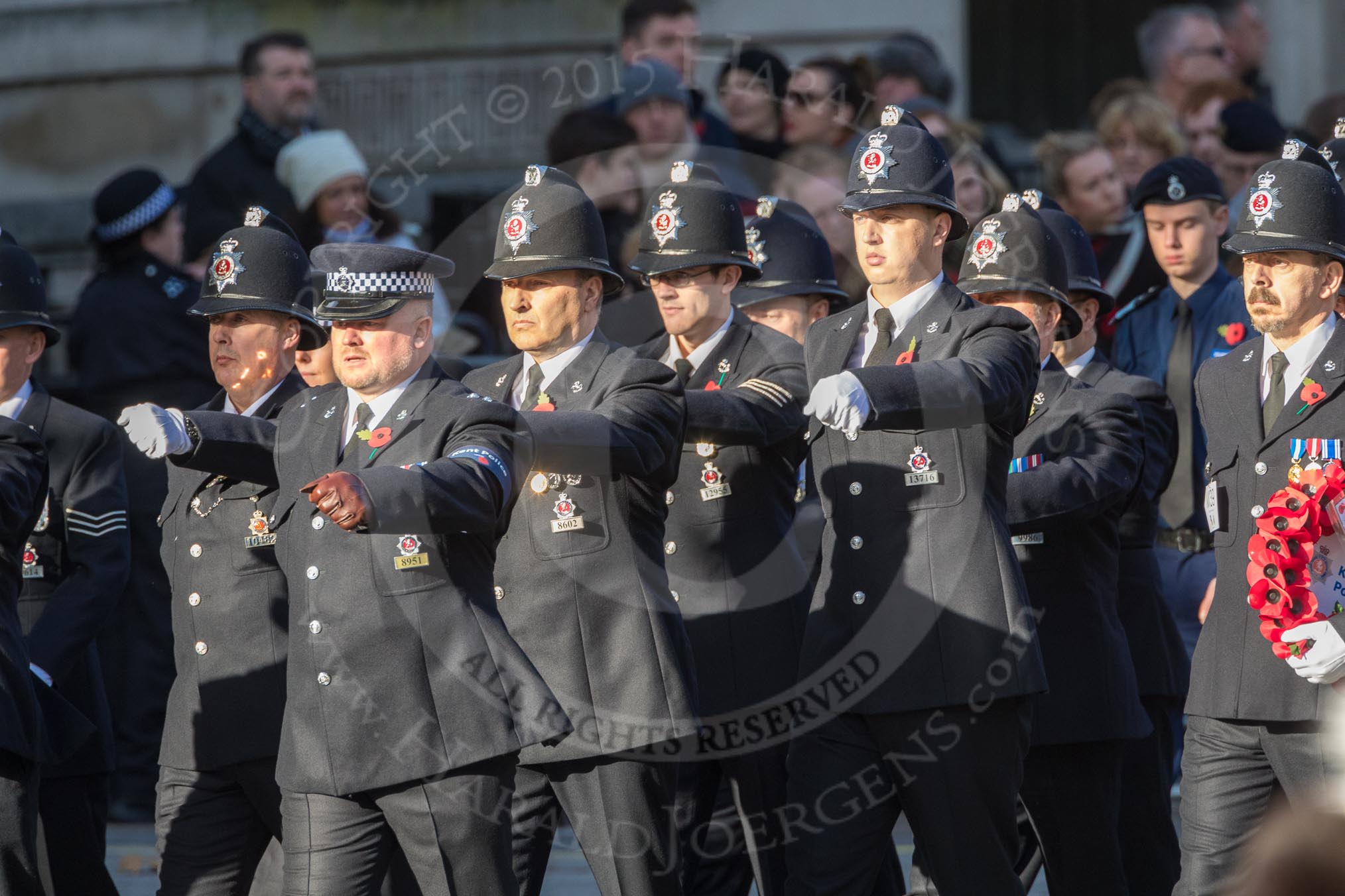 March Past, Remembrance Sunday at the Cenotaph 2016: M39 Kent Police.
Cenotaph, Whitehall, London SW1,
London,
Greater London,
United Kingdom,
on 13 November 2016 at 13:19, image #2931