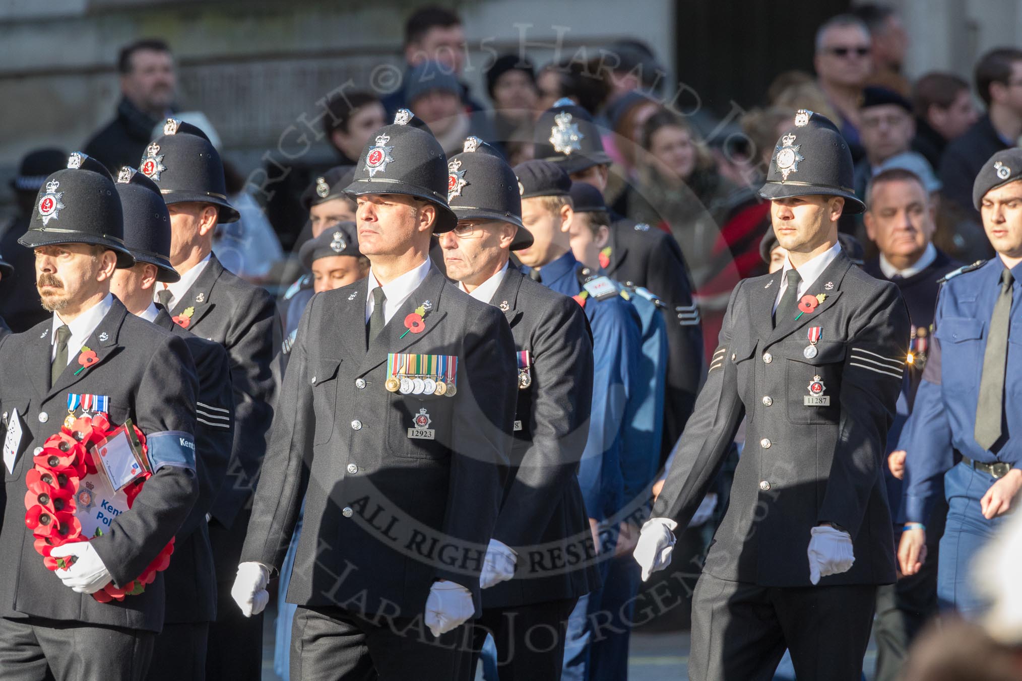 March Past, Remembrance Sunday at the Cenotaph 2016: M39 Kent Police.
Cenotaph, Whitehall, London SW1,
London,
Greater London,
United Kingdom,
on 13 November 2016 at 13:19, image #2937