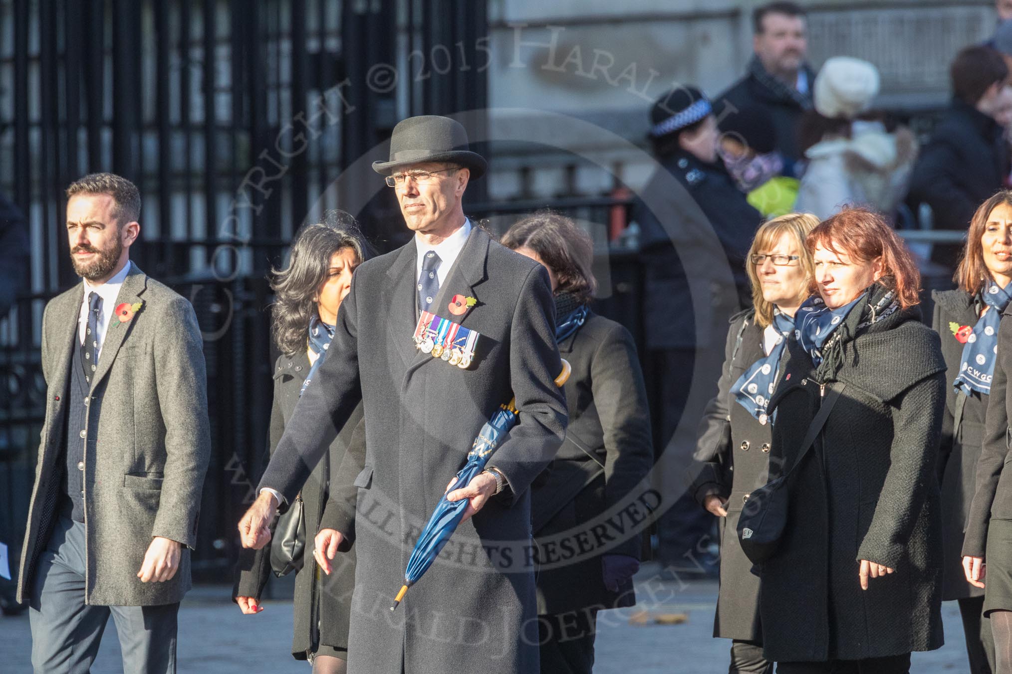 March Past, Remembrance Sunday at the Cenotaph 2016: M46 Commonwealth War Graves Commission.
Cenotaph, Whitehall, London SW1,
London,
Greater London,
United Kingdom,
on 13 November 2016 at 13:19, image #2999