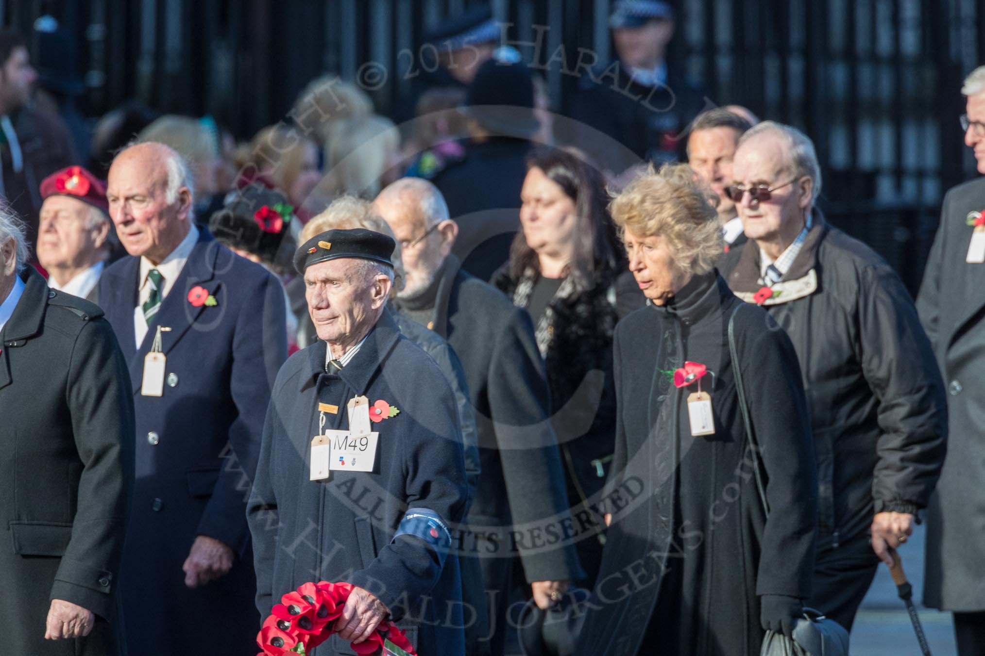 March Past, Remembrance Sunday at the Cenotaph 2016: M49 The British Evacuees Association.
Cenotaph, Whitehall, London SW1,
London,
Greater London,
United Kingdom,
on 13 November 2016 at 13:20, image #3020