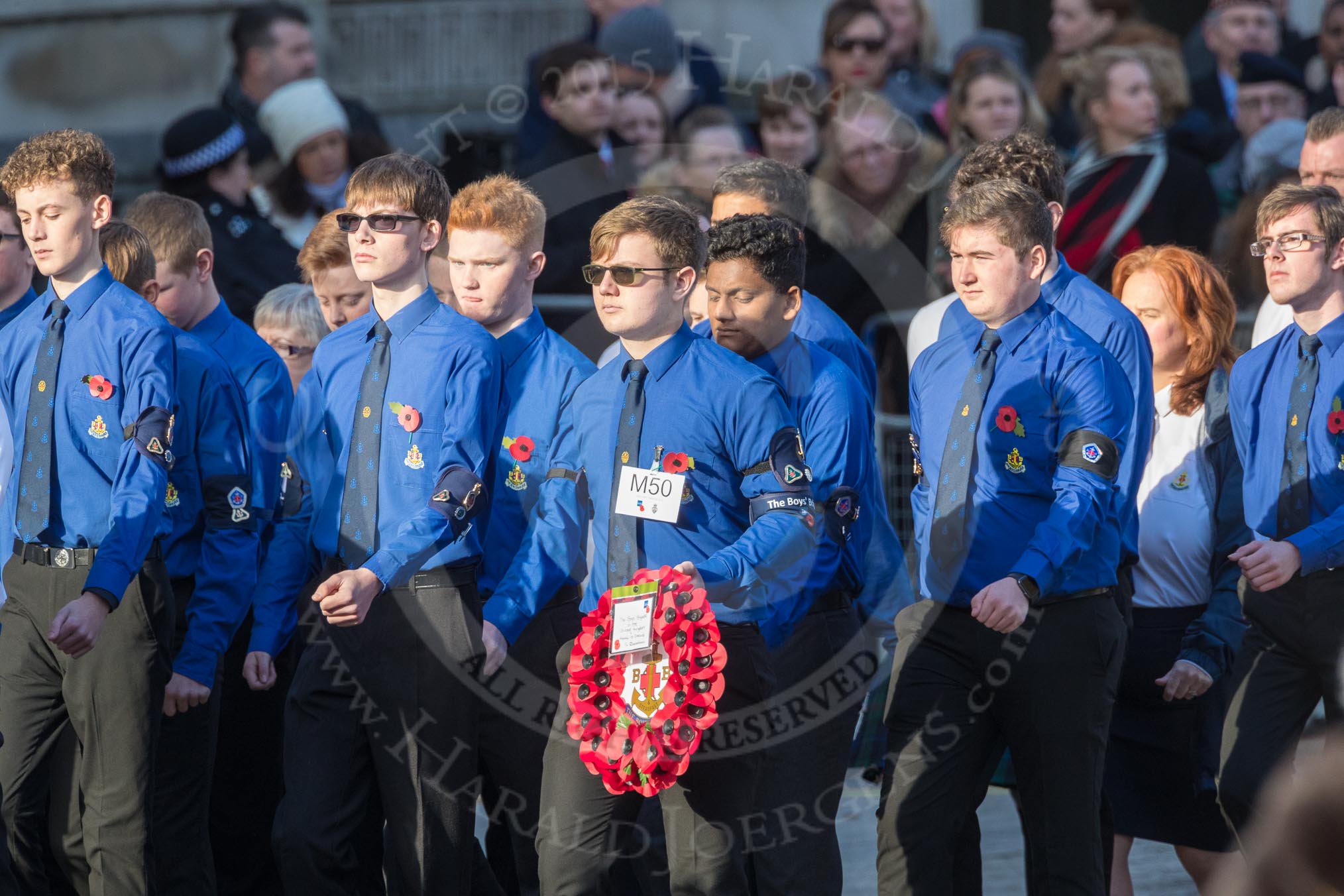 March Past, Remembrance Sunday at the Cenotaph 2016: M50 The Boys’ Brigade.
Cenotaph, Whitehall, London SW1,
London,
Greater London,
United Kingdom,
on 13 November 2016 at 13:20, image #3044
